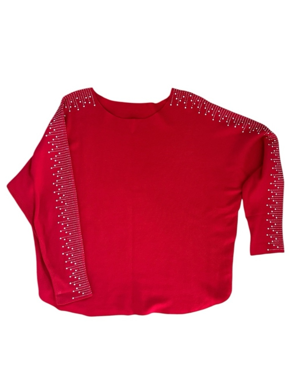 ❤️ Red Embellished Batwing Sweater | XL - Picture 3 of 13